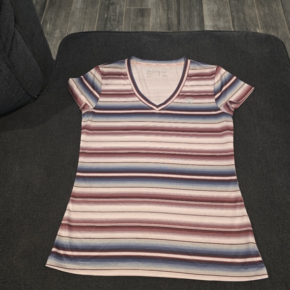 Ariat Tops - Ariat Multicolor Striped V-Neck Tee